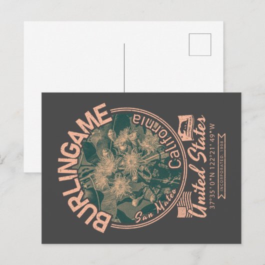 BURLINGAME CITY CALIFORNIA - EUCALYPTUS TREE BRIEFKAART (Voorkant / Achterkant)