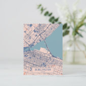 Burlington Canada Breezy City Map Travel Briefkaart (Staand voorkant)