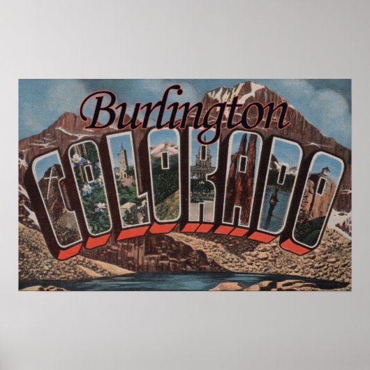 Burlington, Colorado - Grote letterscènes Poster (Voorkant)