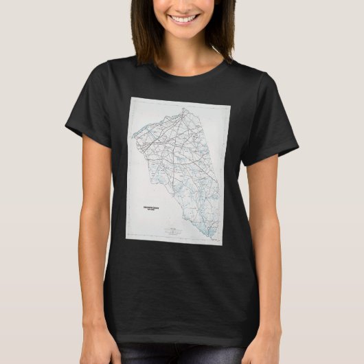 Burlington County NJ Map 1986 T-shirt (Voorkant)