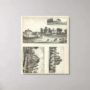 Burlington en Junction City, Kansas Canvas Afdruk