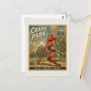 Burlington, Iowa Crapo Park Speel Relax Retro Briefkaart