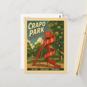 Burlington, Iowa Crapo Park Speel Relax Retro Briefkaart