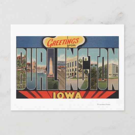 Burlington, Iowa - Grote letterscènes 2 Briefkaart (Voorkant)