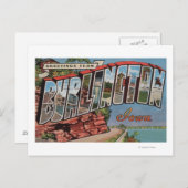 Burlington, Iowa - Grote lettertjes Briefkaart (Voorkant / Achterkant)