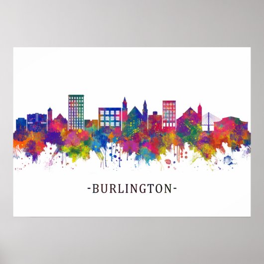 Burlington Iowa Skyline Poster (Voorkant)