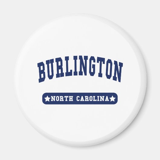 Burlington North Carolina College Style t shirten Magneet (Voorkant)