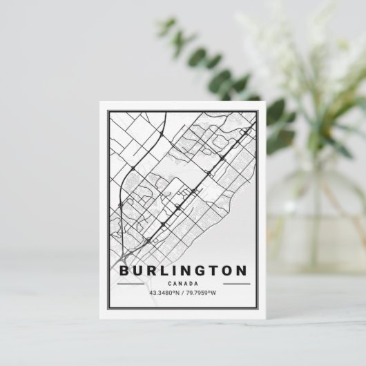 Burlington Ontario Canada Travel City Map Briefkaart (Staand voorkant)