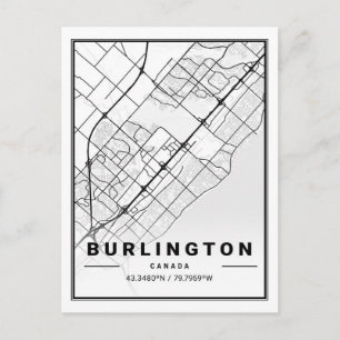 Burlington Ontario Canada Travel City Map Briefkaart