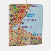 Burlington Ontario Map Keramisch Ornament (Rechts)