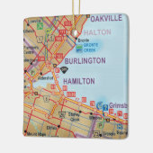 Burlington Ontario Map Keramisch Ornament (Links)