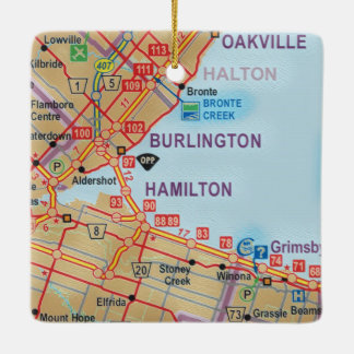 Burlington Ontario Map Keramisch Ornament