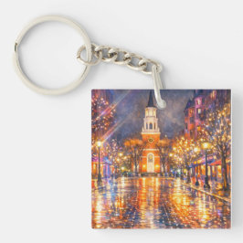 Burlington Vermont Church Street Acryl Sleutelhang Sleutelhanger
