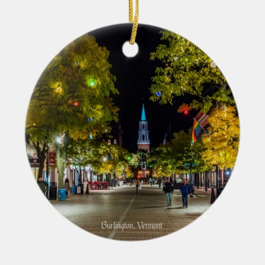 Burlington, Vermont cityscape-foto, Keramisch Ornament (Voorkant)