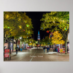 Burlington, Vermont cityscape-foto Poster