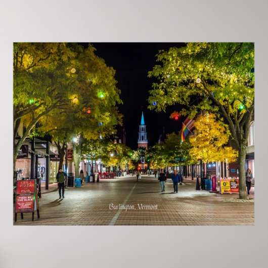 Burlington, Vermont cityscape-foto Poster (Voorkant)