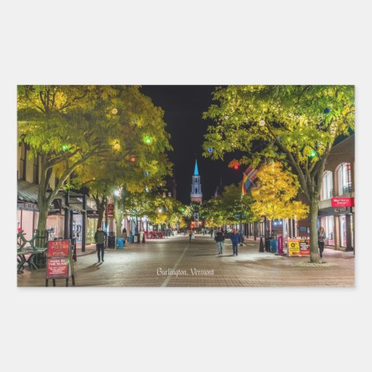 Burlington, Vermont cityscape-foto, Rechthoekige Sticker (Voorkant)