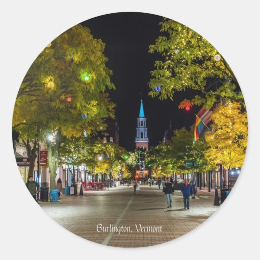 Burlington, Vermont cityscape-foto, Ronde Sticker (Voorkant)