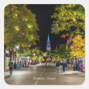 Burlington, Vermont cityscape-foto, Vierkante Sticker