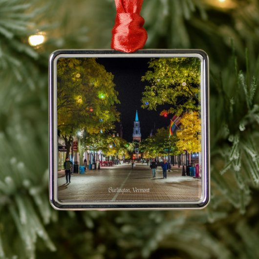 Burlington, Vermont cityscape Metalen Ornament (Boom)