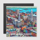 Burlington, Vermont Comic Book Style Art (Voorkant / Achterkant)