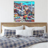 Burlington, Vermont Comic Book Style Art Canvas Afdruk (Insitu (Slaapkamer))