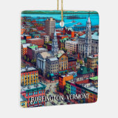 Burlington, Vermont Comic Book Style Art Keramisch Ornament (Rechts)