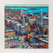 Burlington, Vermont Comic Book Style Art Legpuzzel (Verticaal)