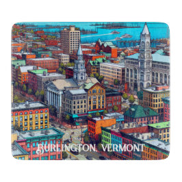 Burlington, Vermont Comic Book Style Art Snijplank