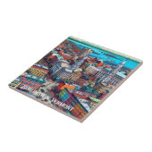 Burlington, Vermont Comic Book Style Art Tegeltje (Zijkant)