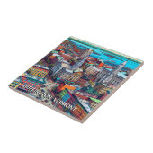 Burlington, Vermont Comic Book Style Art Tegeltje (Zijkant)