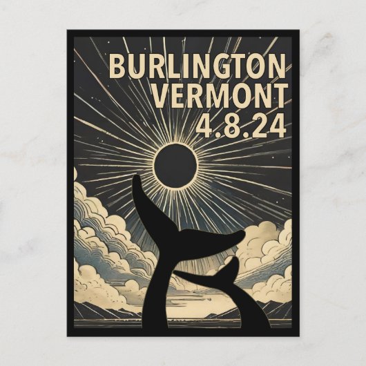 Burlington Vermont Eclipse Briefkaart (Voorkant)