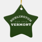 Burlington Vermont Keramisch Ornament (Achterkant)