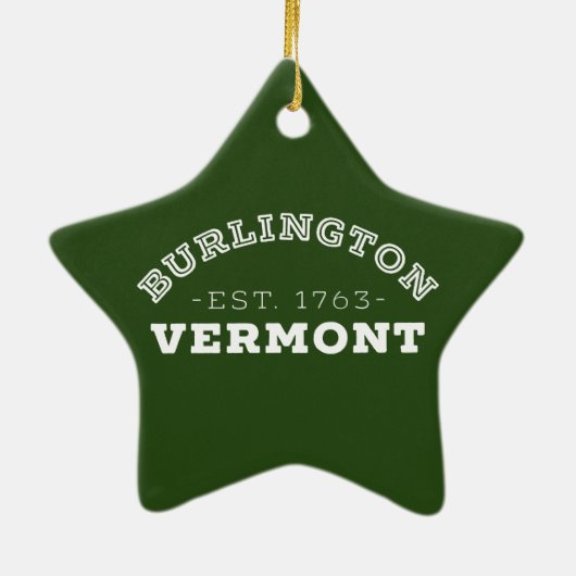 Burlington Vermont Keramisch Ornament (Achterkant)
