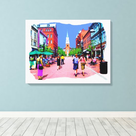 Burlington Vermont Kerk St Canvas Schilderij (Insitu (Houten vloer))