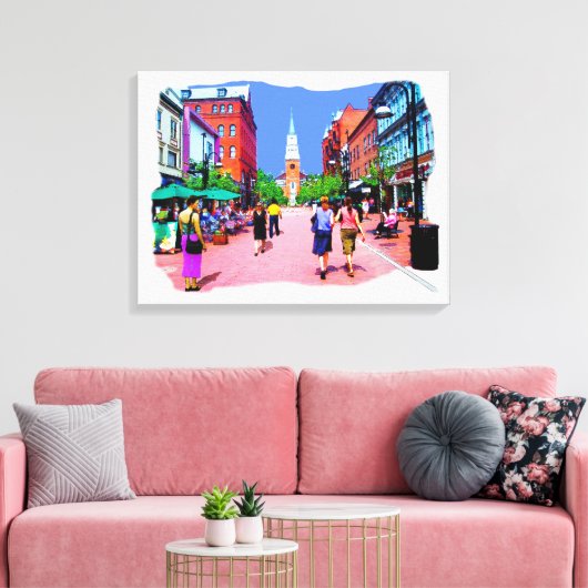 Burlington Vermont Kerk St Canvas Schilderij (Insitu (Woonkamer))