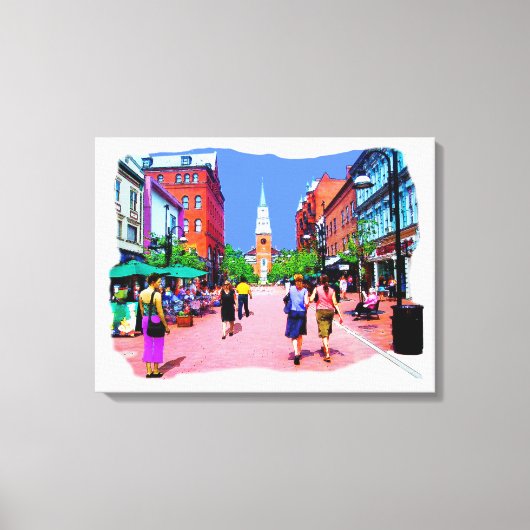 Burlington Vermont Kerk St Canvas Schilderij Afdruk (Voorkant)