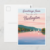 Burlington, Vermont – Lake Champlain Briefkaart (Voorkant / Achterkant)