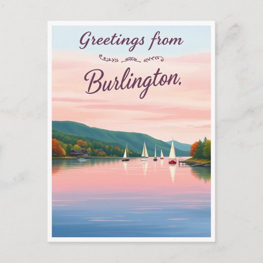 Burlington, Vermont – Lake Champlain Briefkaart (Voorkant)