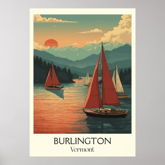 Burlington Vermont Lake Champlain Poster (Voorkant)
