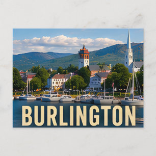 Burlington Vermont Meerfront Berg Reis Cadeau Briefkaart