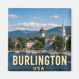 Burlington Vermont Meerfront Berg Reis Cadeau Magneet
