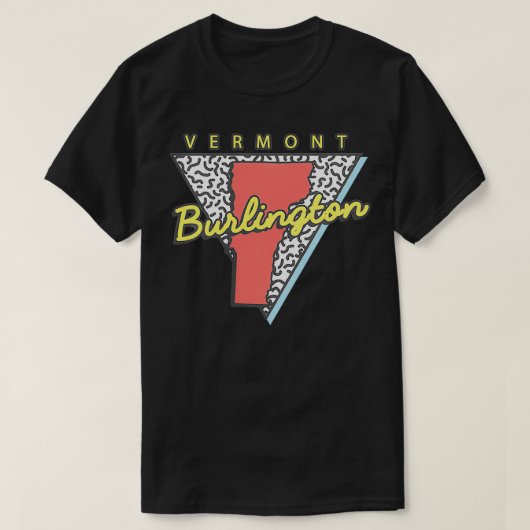 Burlington Vermont Retro Triangle VT City T-shirt (Design voorkant)