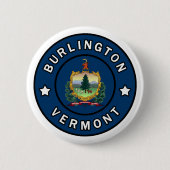 Burlington Vermont Ronde Button 5,7 Cm (Voorkant)