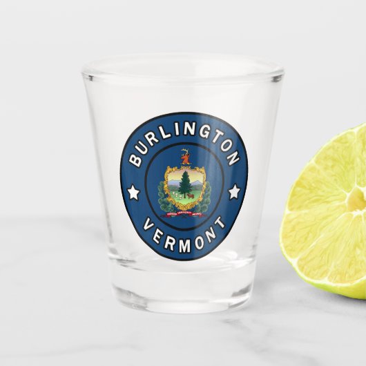 Burlington Vermont Shot Glas (Voorkant)