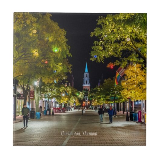 Burlington, Vermont stadsgezicht, Tegeltje (Voorkant)
