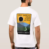 Burlington, VT Eclipse Travel Poster T-shirt (Achterkant)