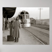 Burlington Zephyr Train, 1940.  foto Poster (Voorkant)