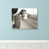 Burlington Zephyr Trein, 1940 Canvas Afdruk (Insitu (Houten vloer))