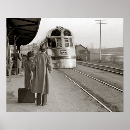 Burlington Zephyr Trein, 1940. Oude foto Poster (Voorkant)